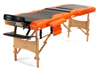 Table, massage bed 4-section wood two-color