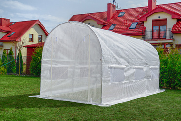 WHITE foil tunnel with windows - 10m2 = 400*250*200